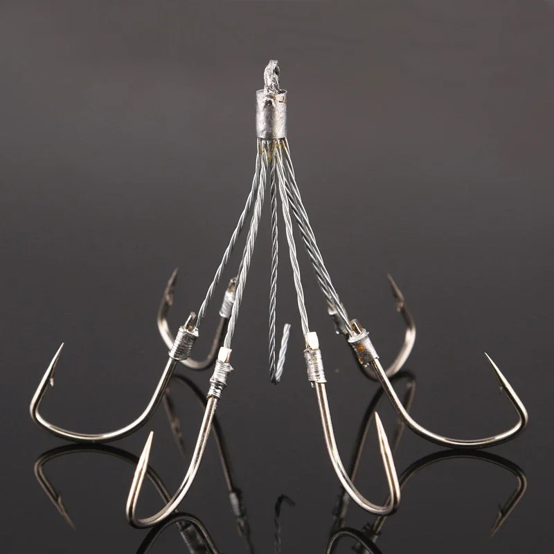 whole sale 5/6/8 Claw High Carbon Steel  connect with Carp Fishing Tackle Hook