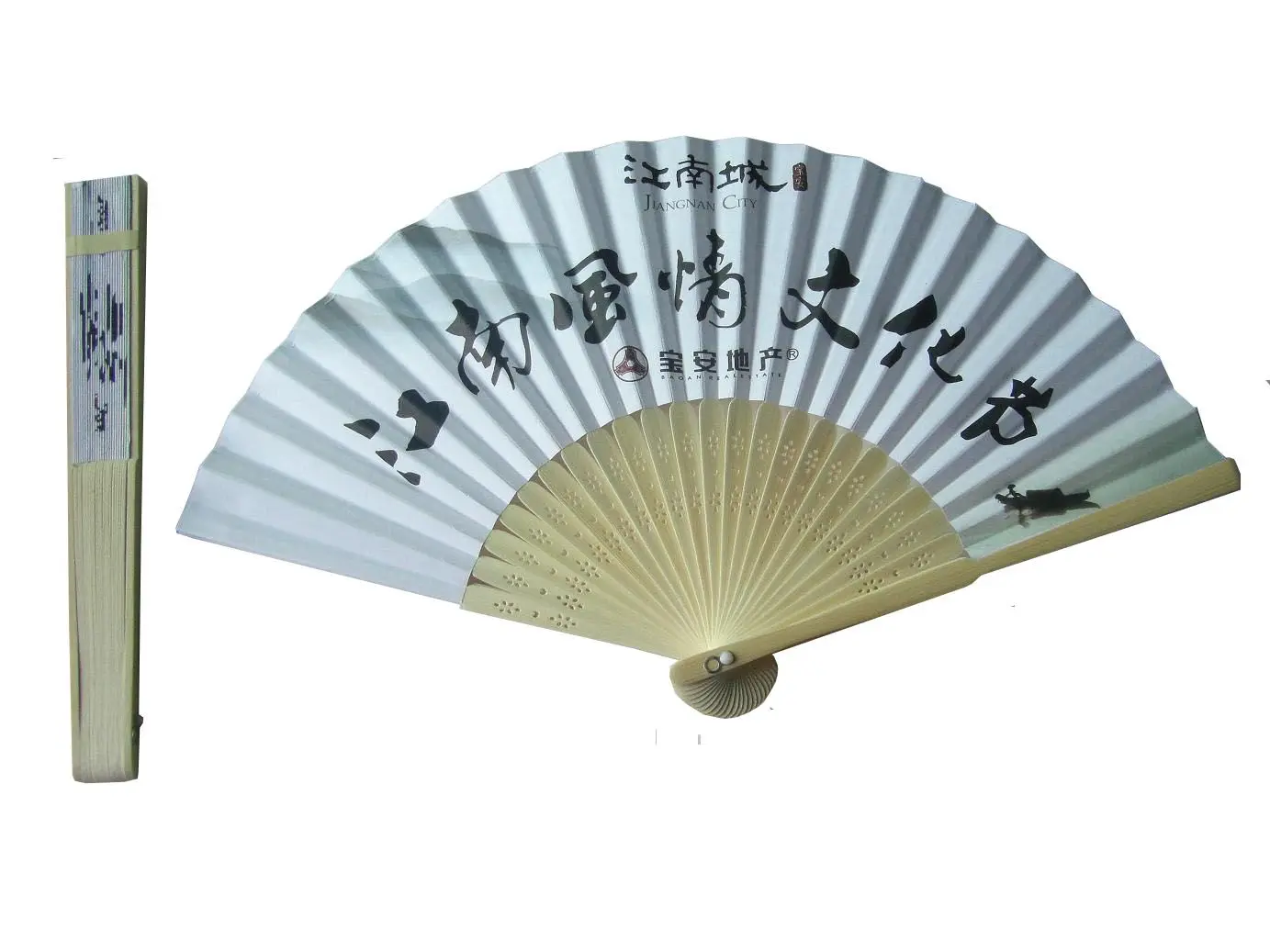 Custom logo portable hand held bamboo fan custom printed folding handfan factory Price 21/23/26.5cm