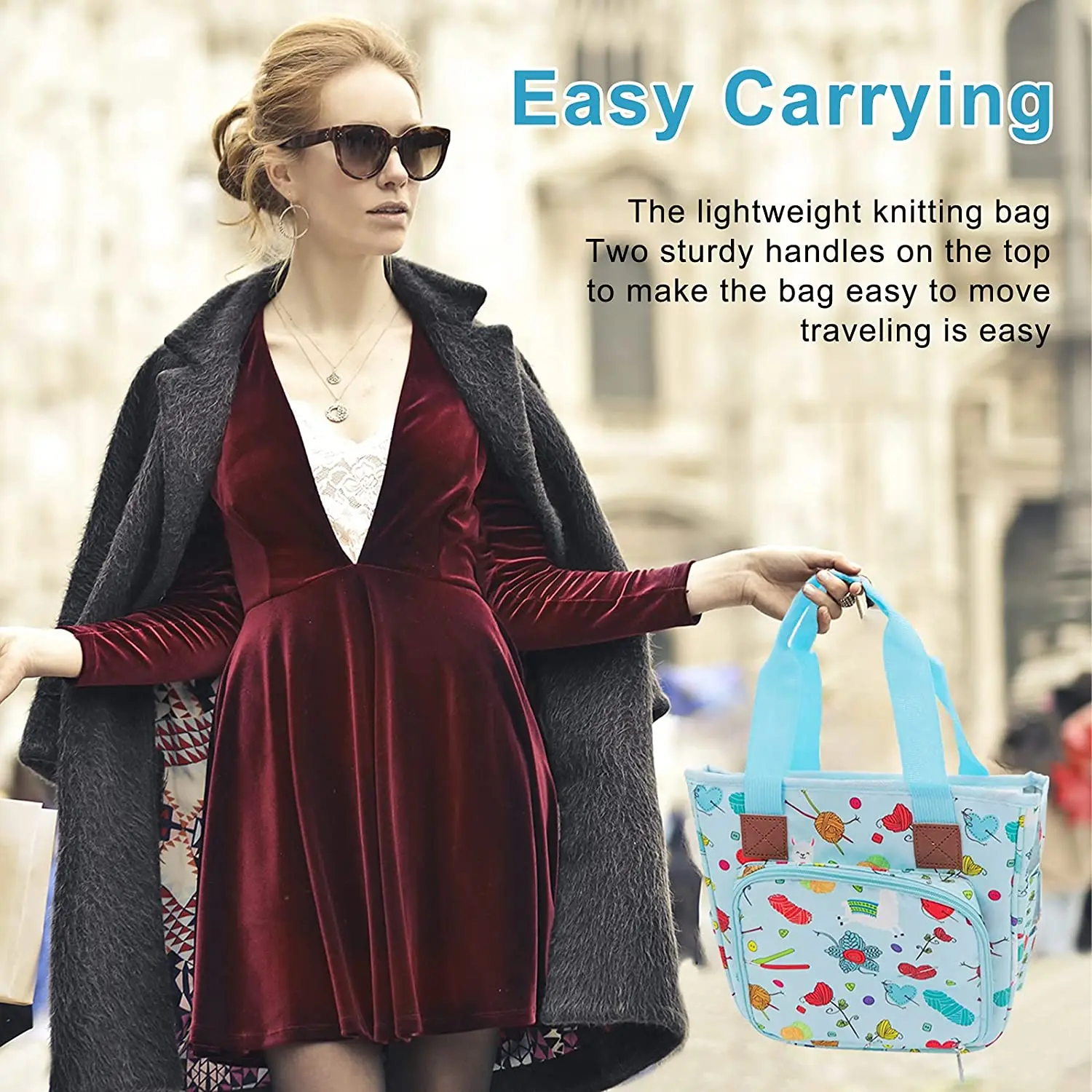 Portable Large Capacity Yarn Storage Totes Organizer crochet yarn bags for Knitting Needles