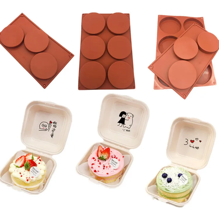 3-Cavity 6-Cavity Silicone Cake Pie Custard Tart resin Mold Bakeware Coaster Tray Moulds Bento Box Cake Mold Souffle Silicone