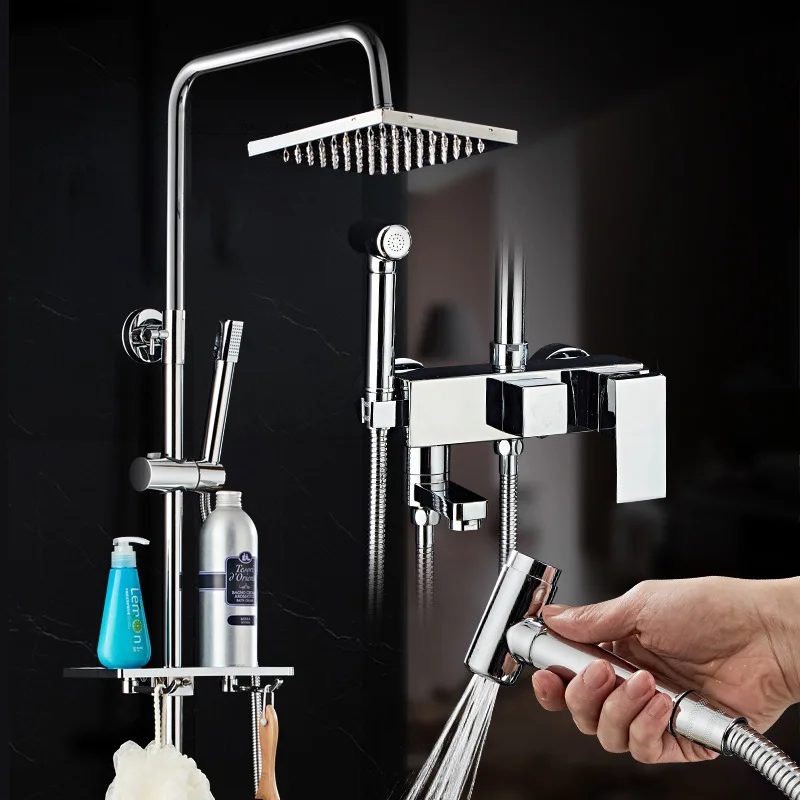 Hot selling price: All copper bathroom shower ceramic core with 5-year warrantyfolding shower curtain