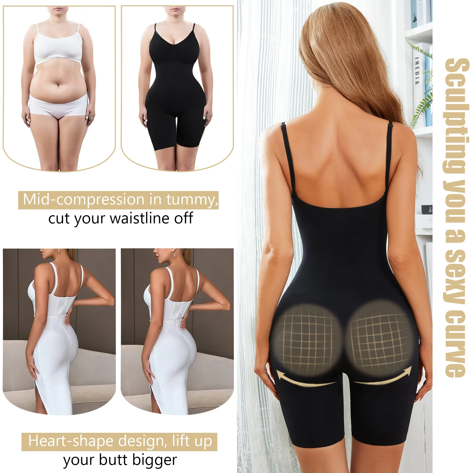 Women Full Slimming Underwear Tummy Control Shaper Waist Trainer Abdomen Corset Bodysuit Shapewear Body Shapers