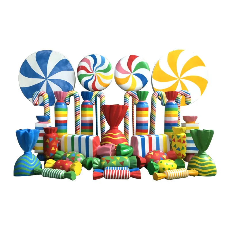 Fiberglass Simulation Candy Popsicle Donut Large Resin Sculpture Ornament Decoration Shopping Mall Theme Park