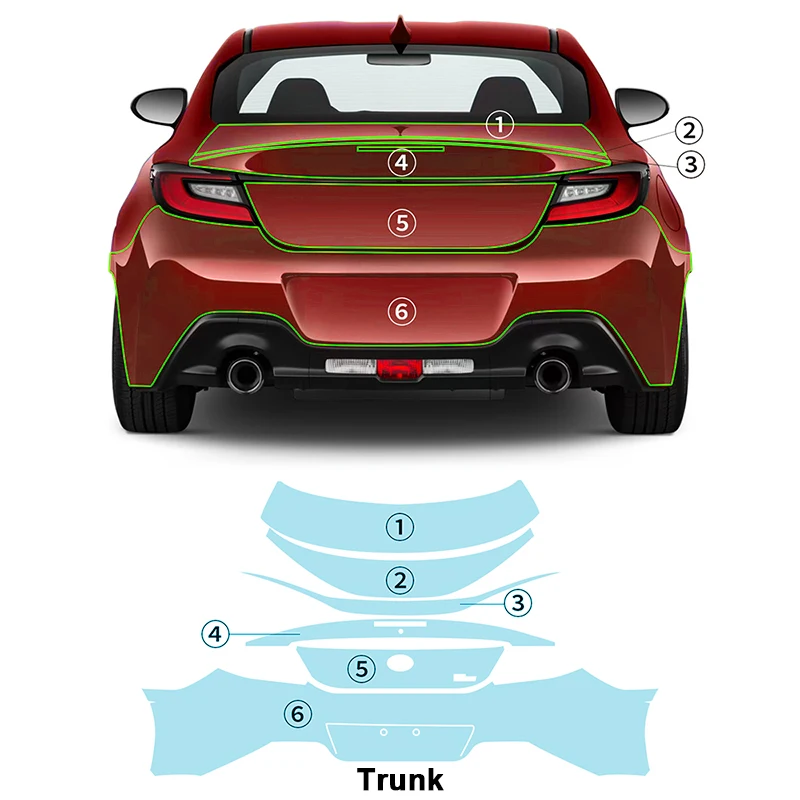 Для Toyota GR86 2021-2023 каждая часть пленки TPU PPF предварительно отрезанная Автомобильная Защита от царапин самовосстанавливающая прозрачная защитная пленка
