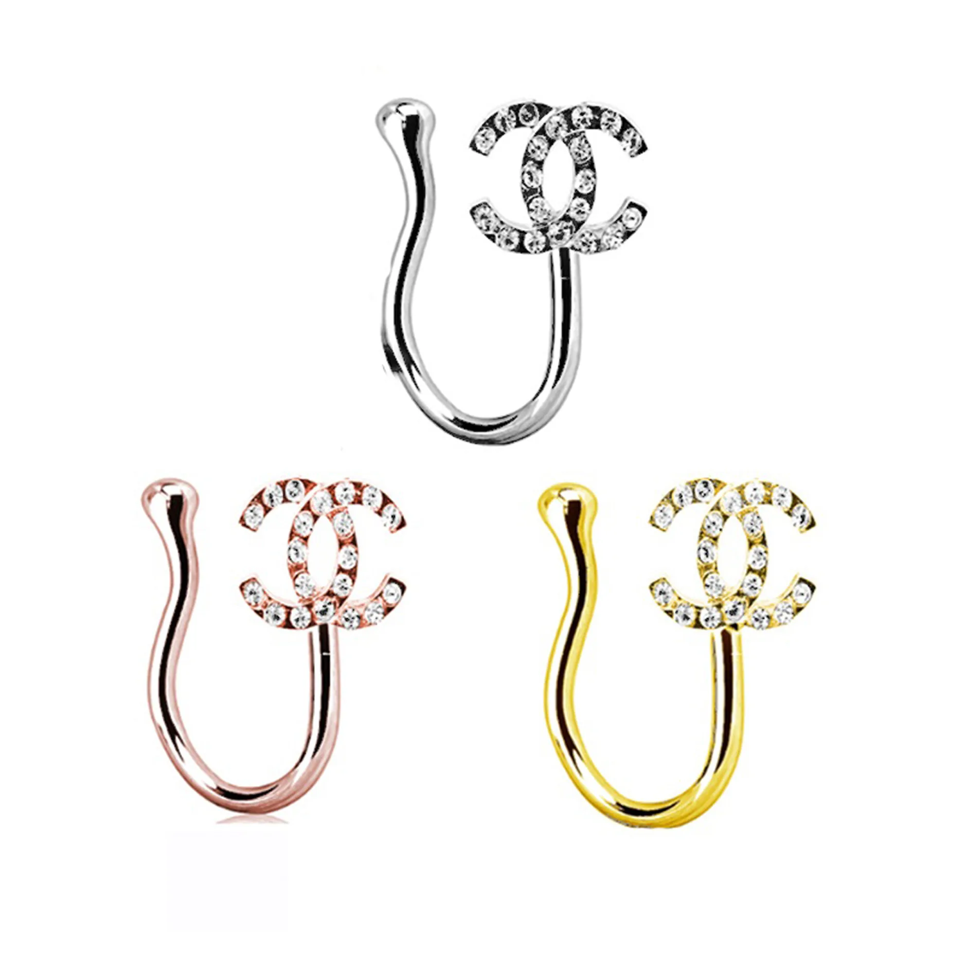 Fashion piercing jewelry more SKU bunny butterfly faux nose ring nose cuff CZ Non Piercing nose clip wholesale Body Jewelry