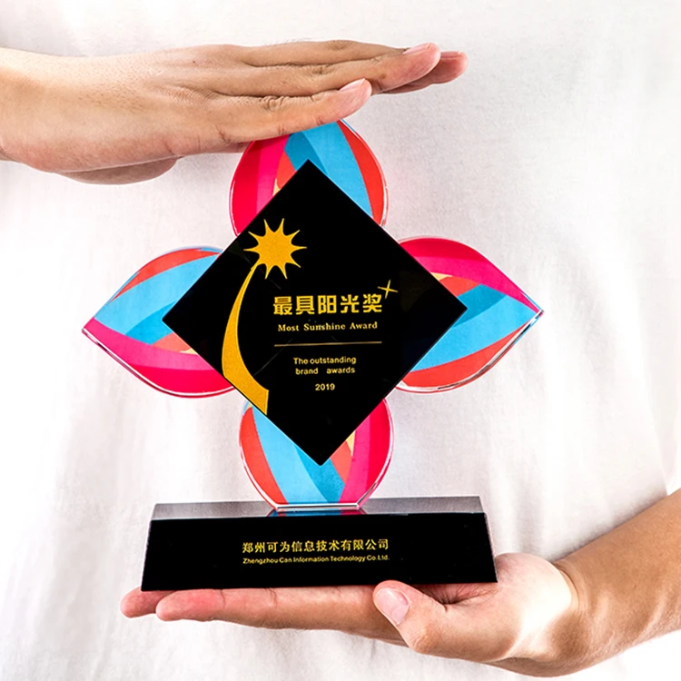 
flower Shape Crystal Awards Plaque for competition award 