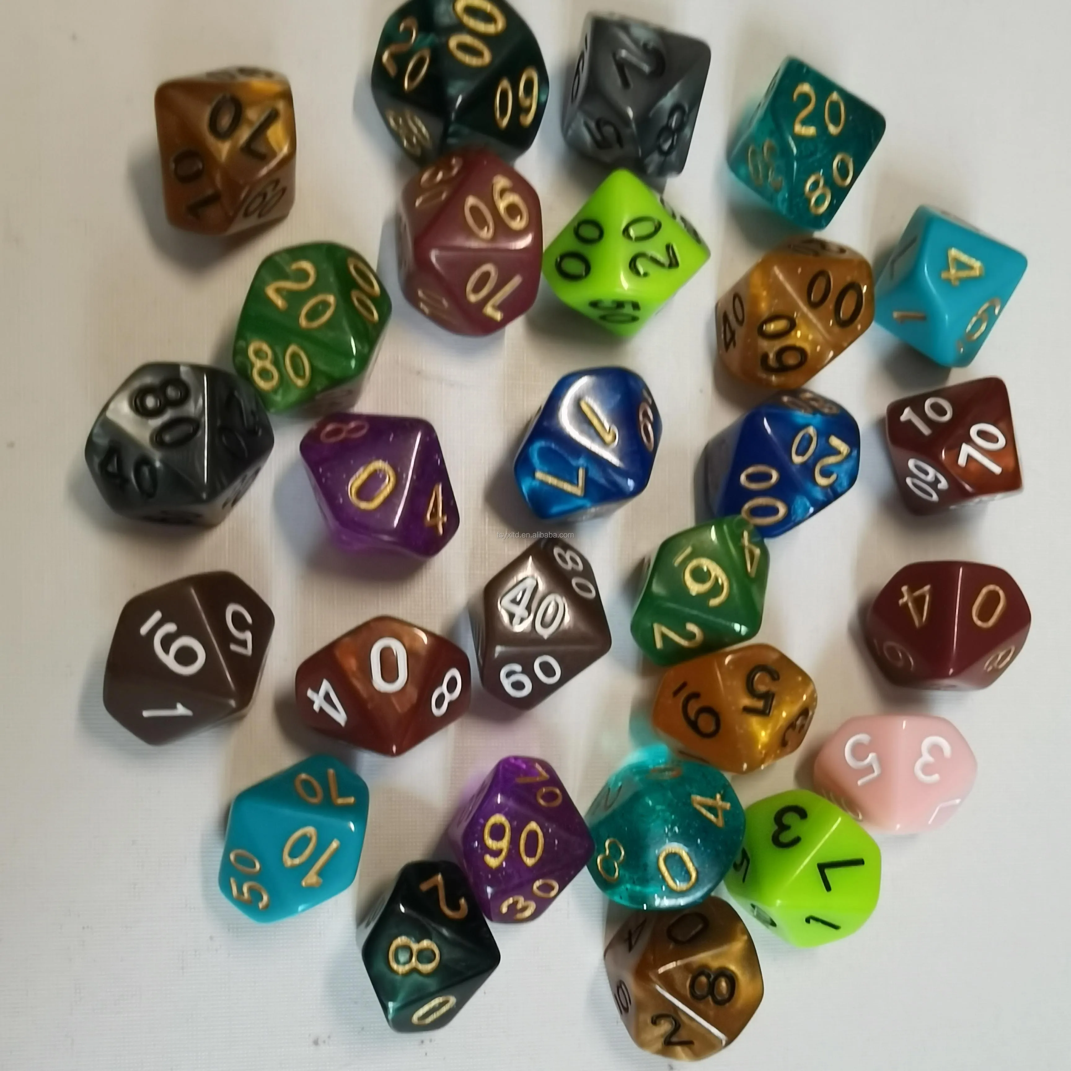 DND Plastic Glitter Rpg Plastic Glow in Dark Game Casino Dice D4 D6 D8 D10 D12 D20 Rpg Polyhedral Dice Set