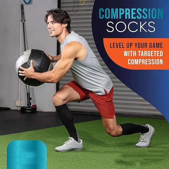 Socks Manufacturer Custom Design Run Cushion Compression Socks Sports 20-30Mmhg Support Compression Socks