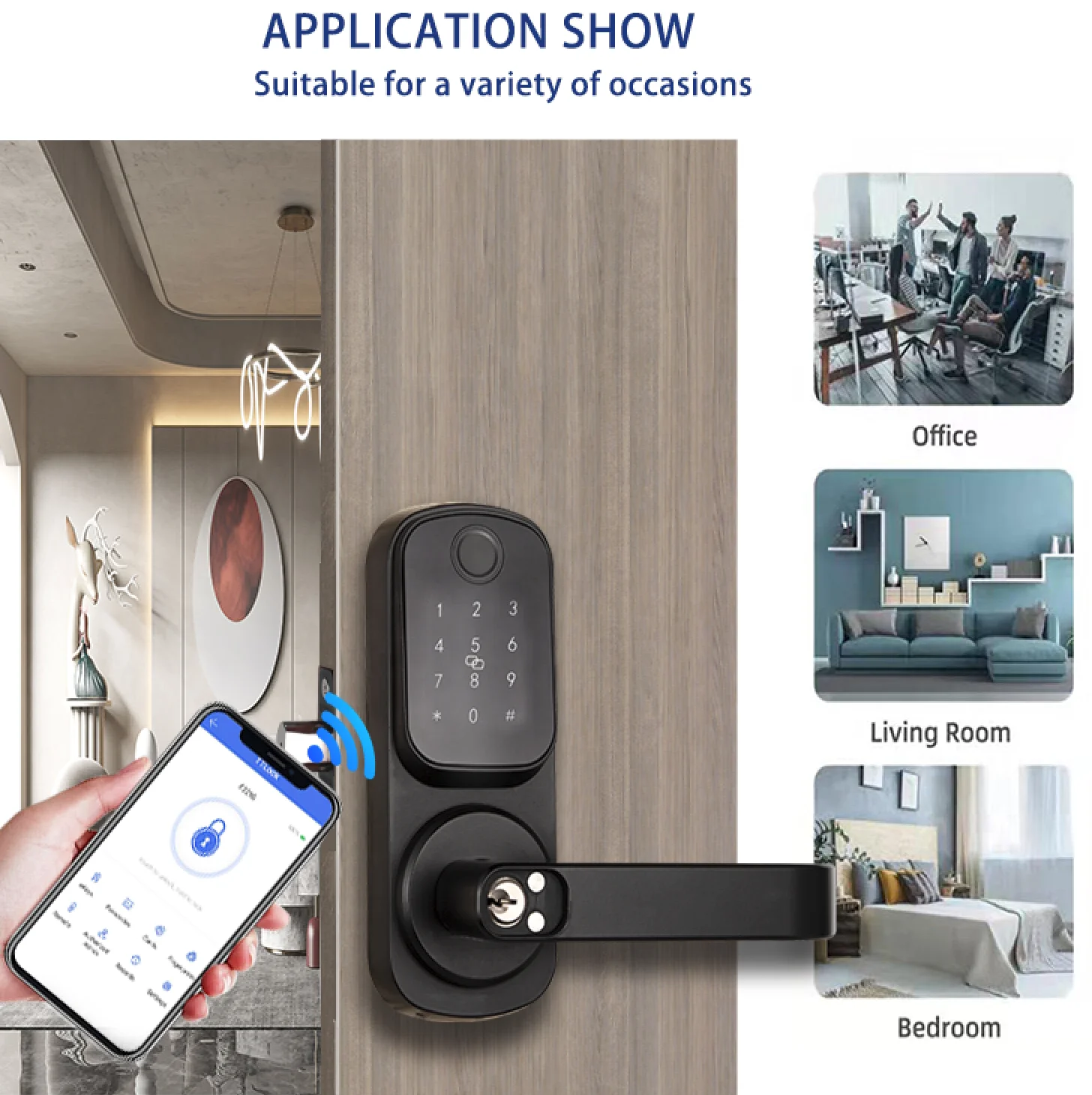 WiFi Smart Digital Lock Keyless Entry Door Lock Serraduras Digitales Electric Handle Front Door lock With Keypad