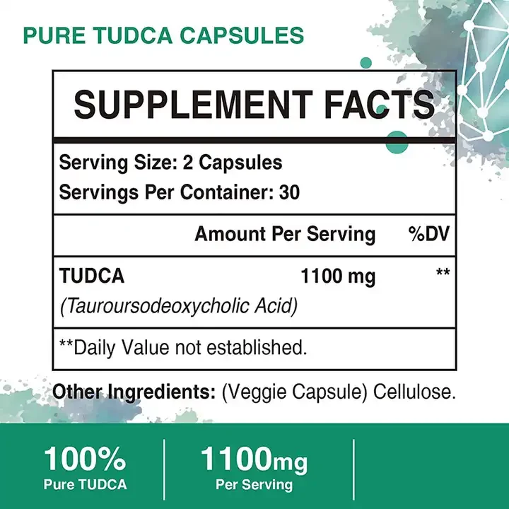 Private label поддержка печени TUDCA чистый порошок 500 мг Tauroursodeoxycholic кислота капсулы