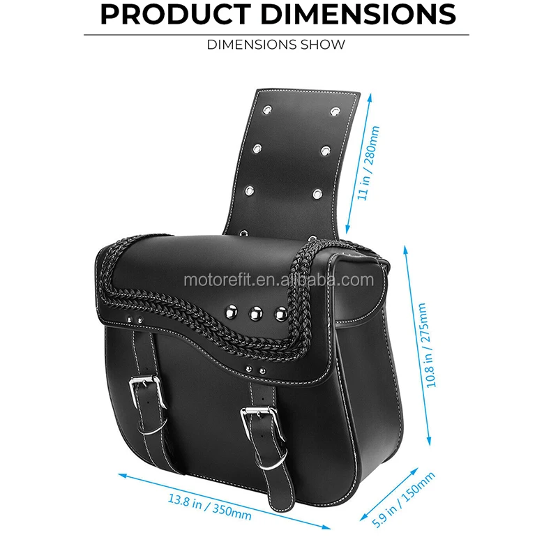 Motorcycle Saddlebags PU Leather Luggage Side Bag Tool Bags For Touring Electra Glide Sportster 883 1200 Waterproof Tail Bag