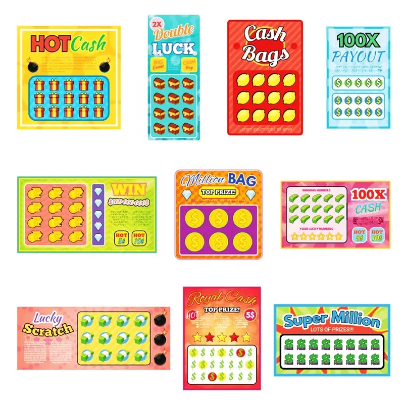 Hot selling Lottery Ticket Scratch Off Tickets Printing Lottery Scratch Cards Lottery Games Tickets
