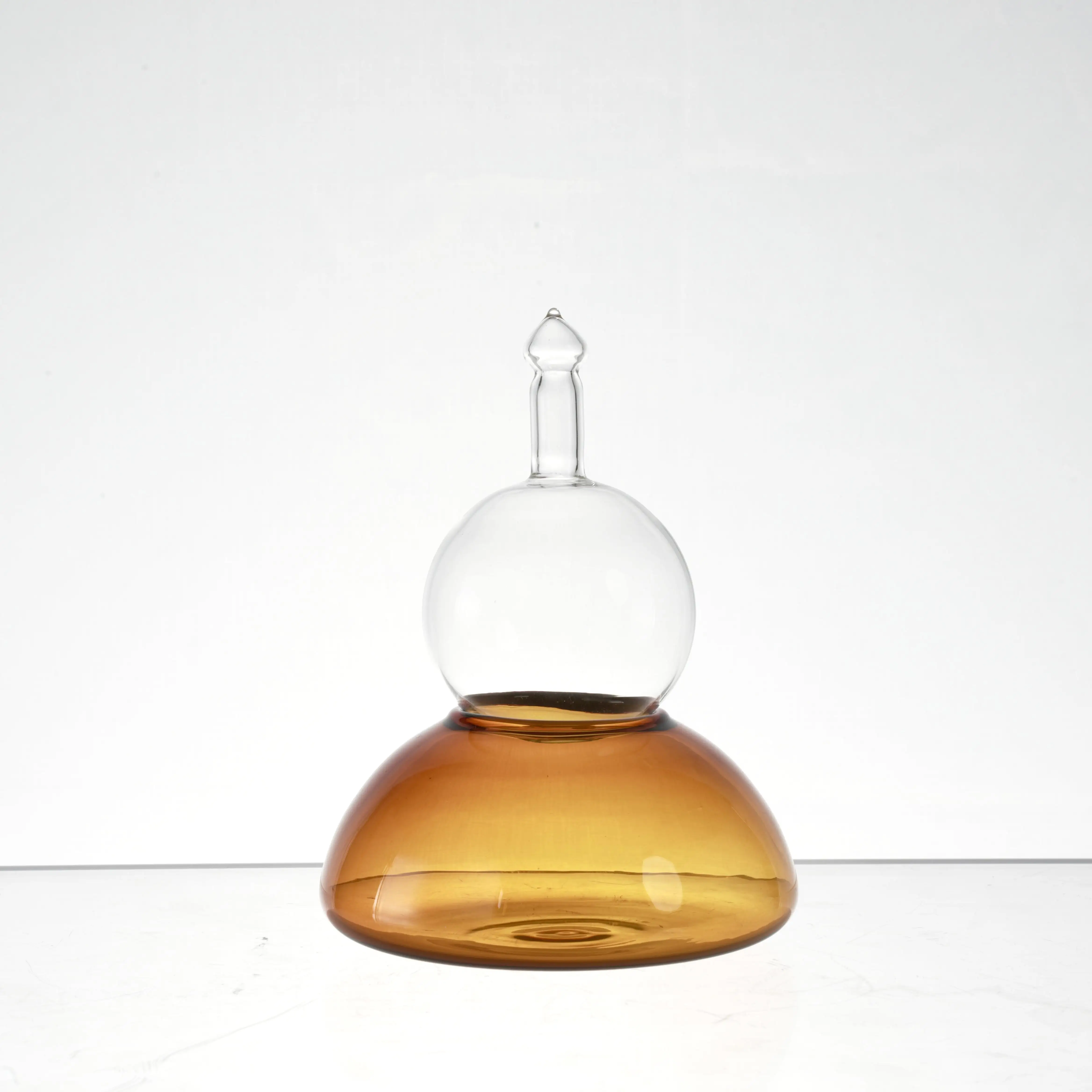 Manufacturer Custom Transparent Hand  Blown Printed Colorful  High Resistance Glass Incense Holder For Stick Home Decoration