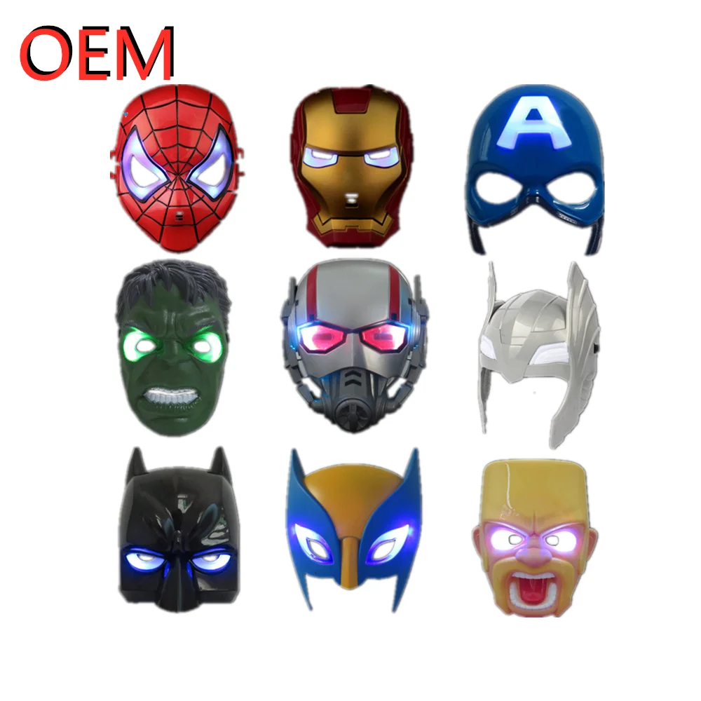 OEM  Costume Party Led Light Up Spider-Man Mask