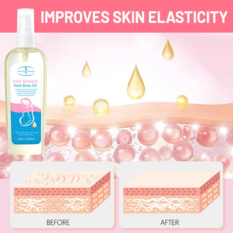 Aichun Beauty Wholesale Effective Anti-Stretch Mark Vitamin E Body Oil With Argan Oil Improves Skin Elasticity OEM ODM