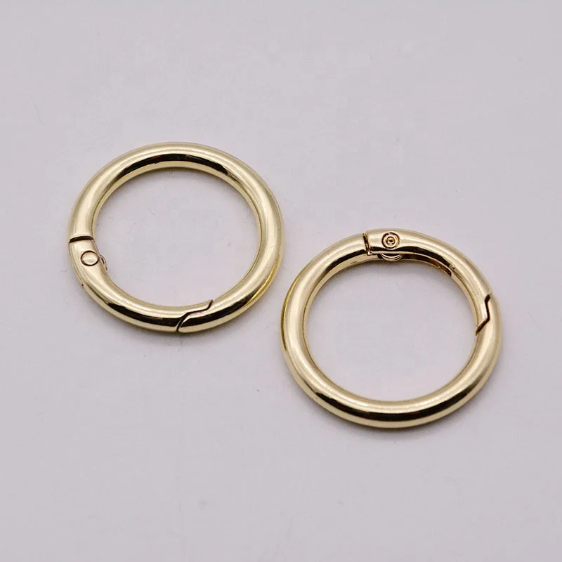 Factory direct production Custom Latest Zinc Alloy Spring Ring Key Ring Bag Accessory Round Spring Gate O Ring