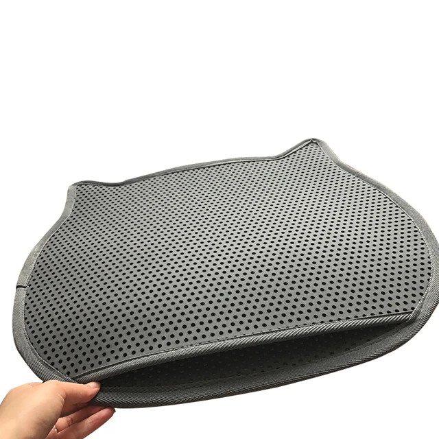 
Manufacture lightweight waterproof EVA foam cat shape cat litter box mat 