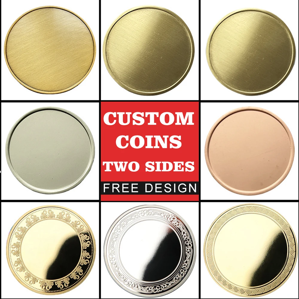 Custom Stainless Steel Copper Silver Blank Aluminum Challenge Coins Brass Zinc Alloy Blanks For Fiber Laser Engraving