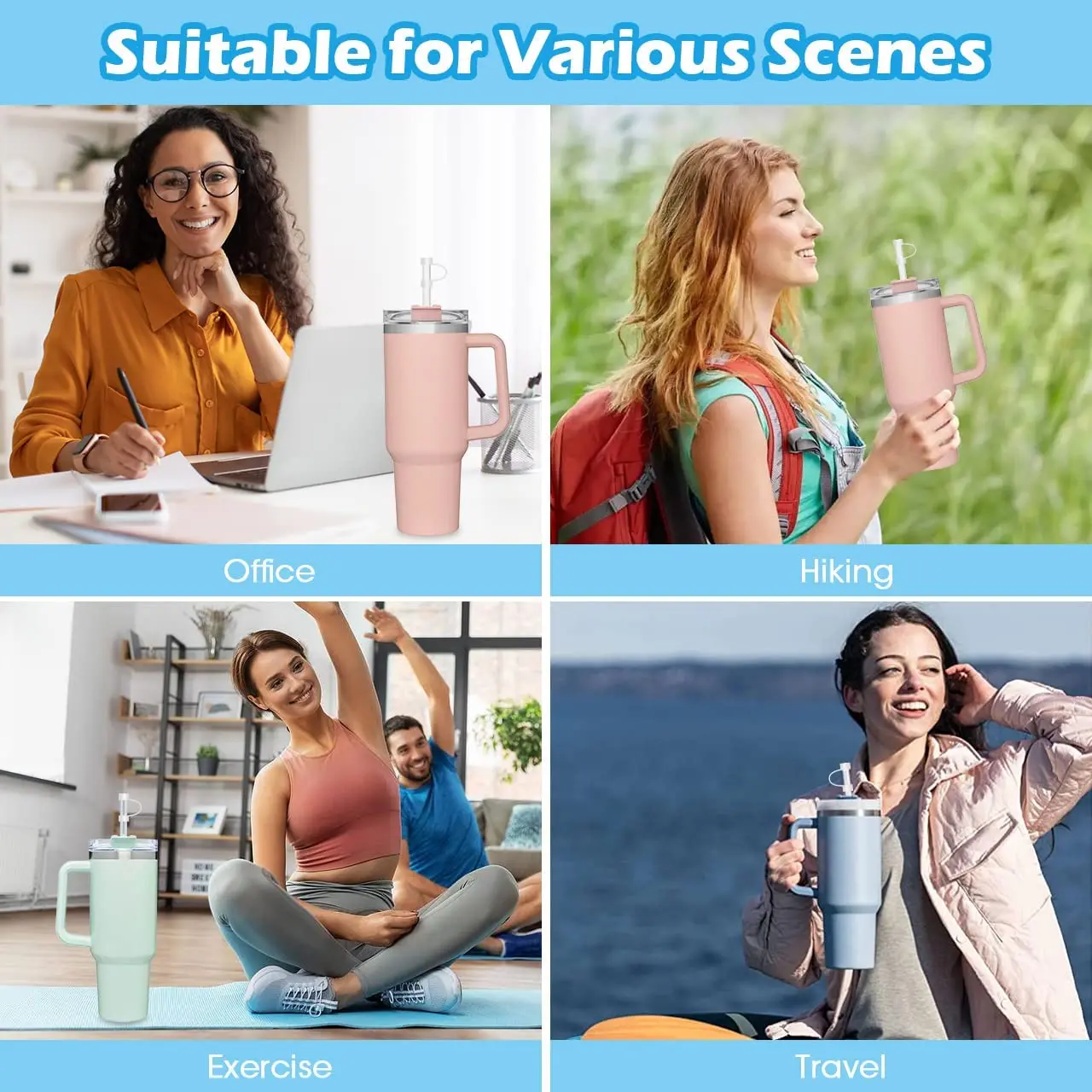 Silicone Straw Topper Straw Cap Silicone Straw Cover Cap for Stanley Cup