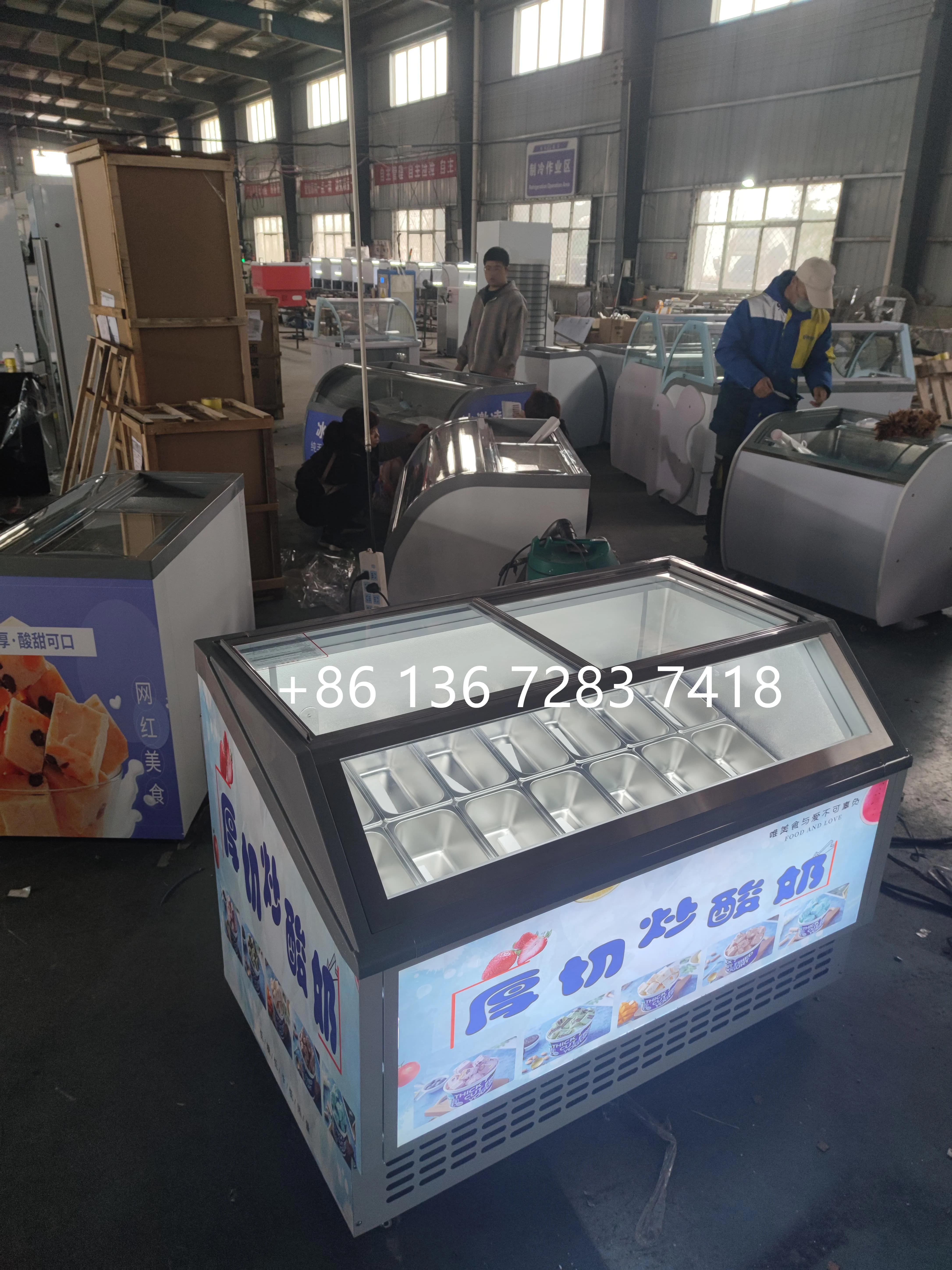 Factory price ice cream popsicle vending display showcase fruit juice bubble tea frozen cabinet with high quality