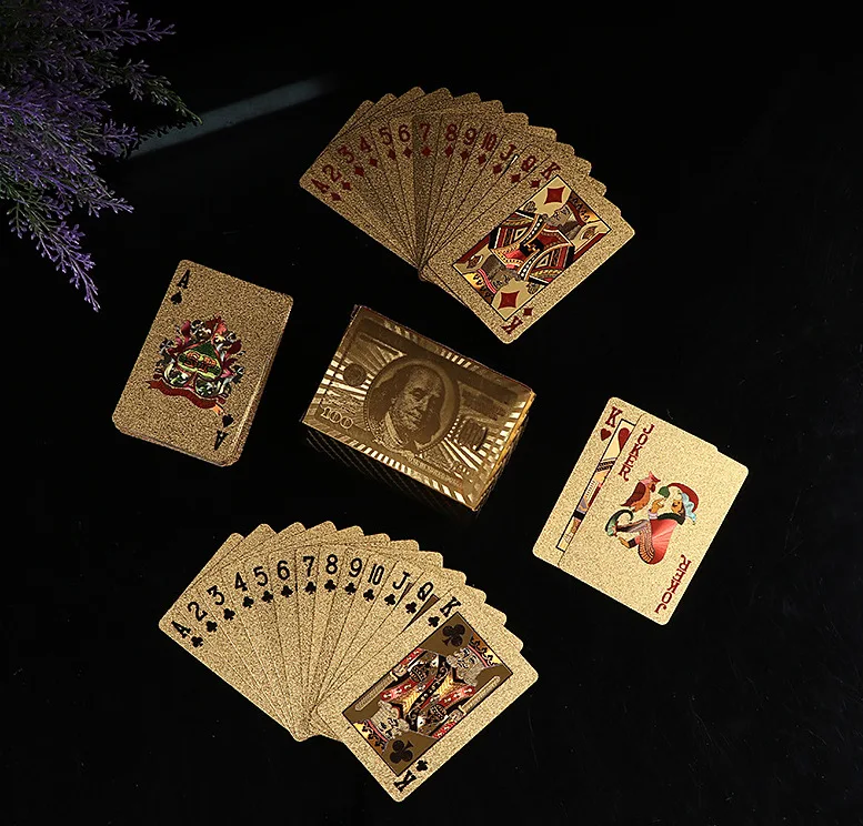 Custom your design waterproof gold/sliver/black foil playing card custom colorful gold Customized playing cards poker cards