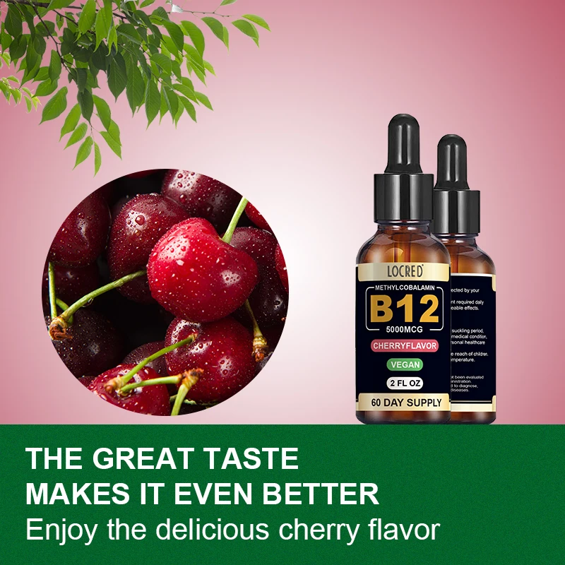 B 12 Drops Methylcobalamin Citric Acid & Potassium Sorbate Cherry Flavor Deionized Water & Natural Flavor Sugar-Free Drops