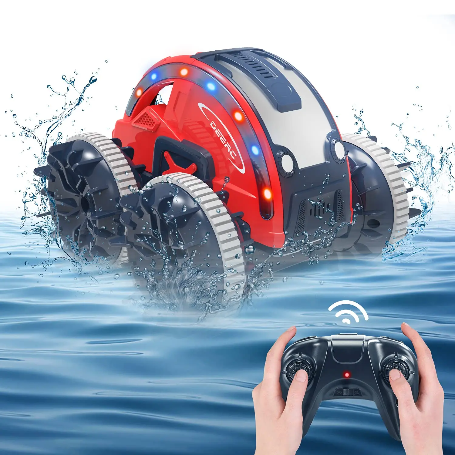 Deerc K-08 Водонепроницаемый 2 4 ГГц 4WD все RC с дистанционным управлением лодка Мути-функциональная и прохладной погоды амфибия дистанционного управления 360 Роллинг Stunt