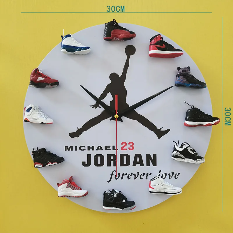 wholesale unique clock wall  home decor diy 3d AJ shoes nike dunk sneaker jordan wall clocks