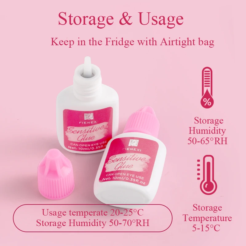 Factory Price Fienexi High Humidity Extension Eyelash Sensitive Adhesive Free Glue Ring Soft Glue Eyelash Glue 8 Weeks Kit