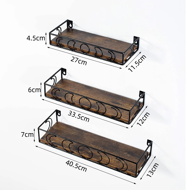 Bathroom Hair Care Tool Storage Rack Organizer Blow Dryer Holder Shelf Wall Mounted Hair Dryer Holder by Walnut Wood