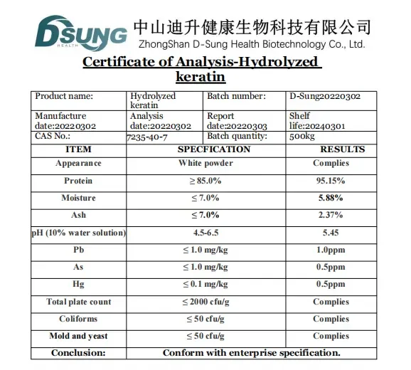 High quality keratin protein powder hydrolyzed keratin powder keratin powder
