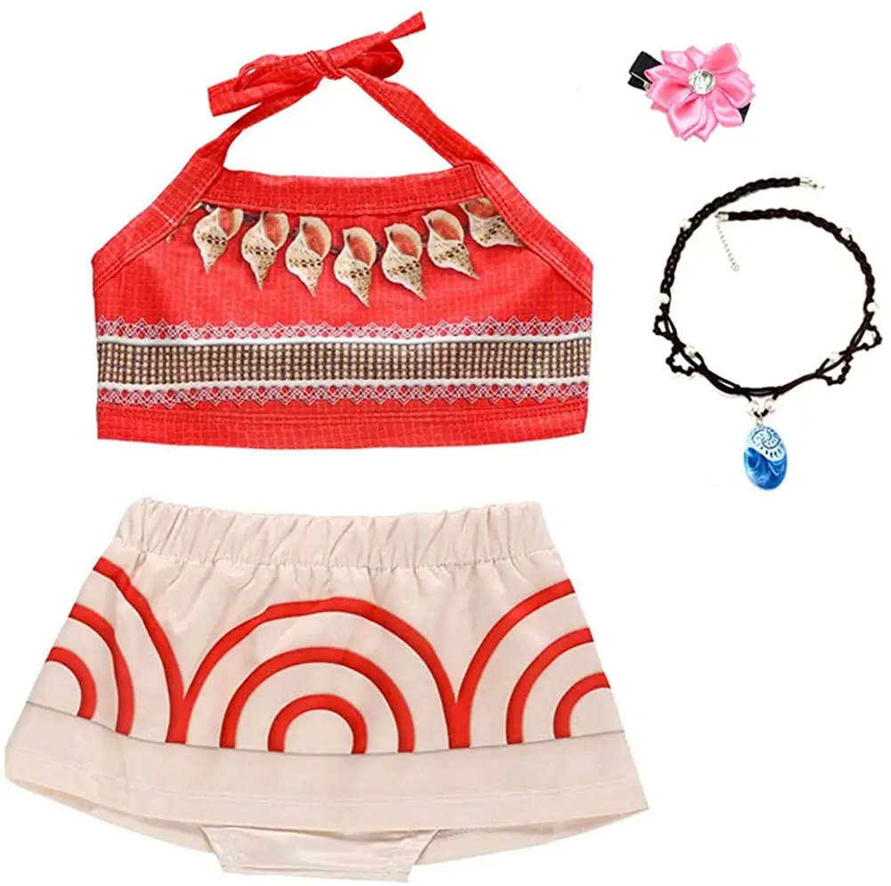 Купальник moana для маленьких девочек, приключения, костюм Моаны для малышей, платье Моаны для девочек