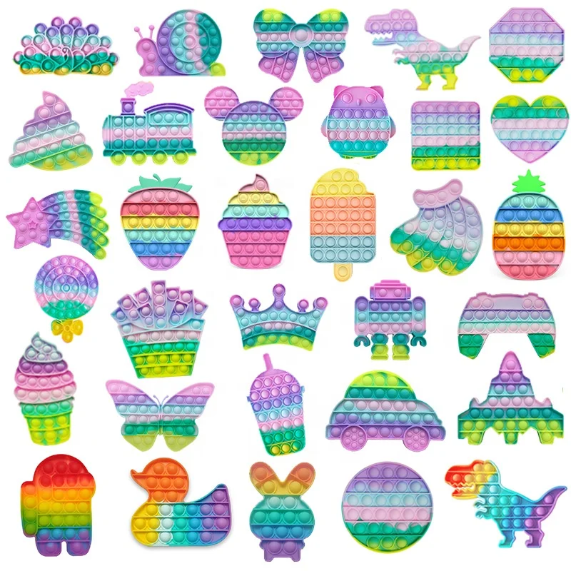 Игрушка-антистресс Macaron, сенсорная игрушка, популярная пузырьковая силиконовая игрушка-антистресс, детская Семейная Игрушка, квадратные игры
