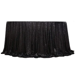 Wholesale Custom Cheap Sparkly 132 Tablecloth Cover Overlay 108 Inch Round Sequin Gold Table Cloth For Wedding Birthday Party