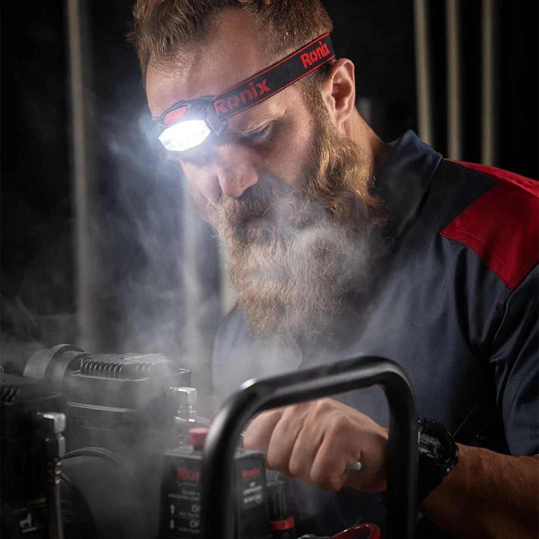 Ronix 100lm Camping Flashlight Outdoor Light LED Headlamp Rechargeable Cob LED Head Lamp for Camping Fishing Hiking 30 12 Red 3w