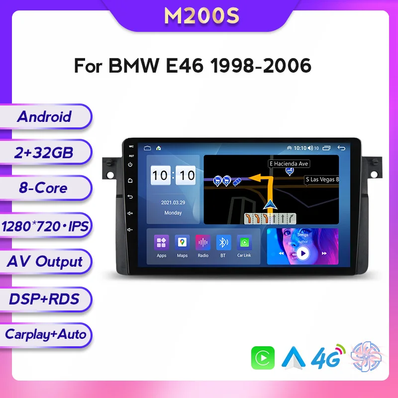 Mekede M Android10.0 8Core 6+128GB IPS Screen Car DVD Player video for BMW E46 M3 318i 320i 325i GPS DSP 4G car play Auto Radio