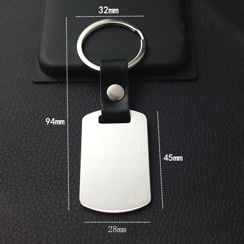 High Quality Metal Stainless Steel PU Leather Keychain Blanks Different Shape Bottle Opener Keychain With Customize Logo