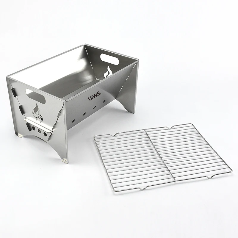 Removable outdoor picnic stainless steel charcoal bbq grill square large capacity charcoal barbecue grill