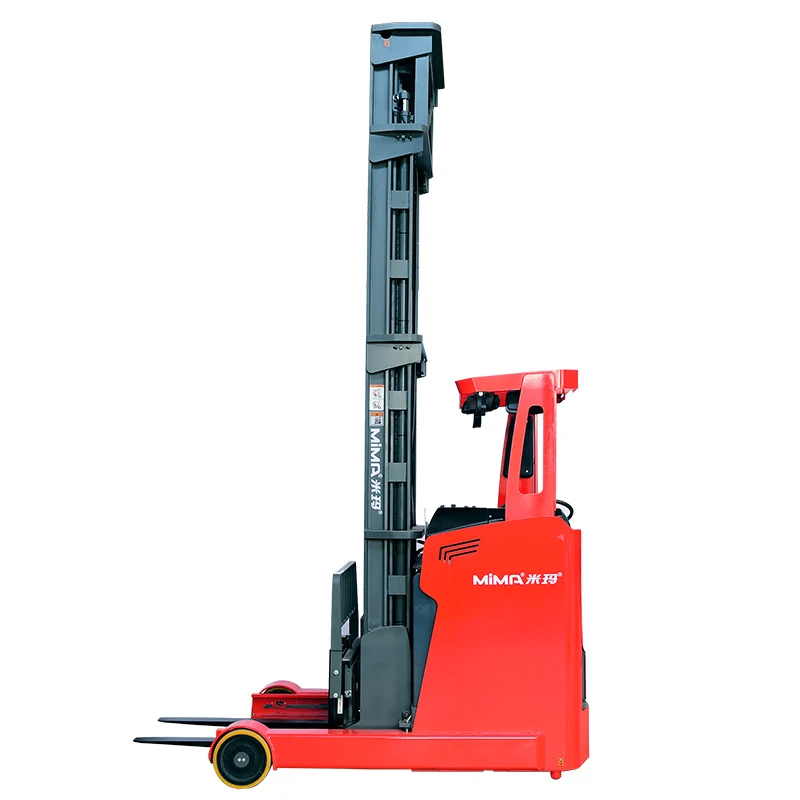 MIMA  Seated 1.6Ton/1600KG Electric Reach Truck With 48V/420Ah Compact Forklift Retract Stacker For Narrow Aisle