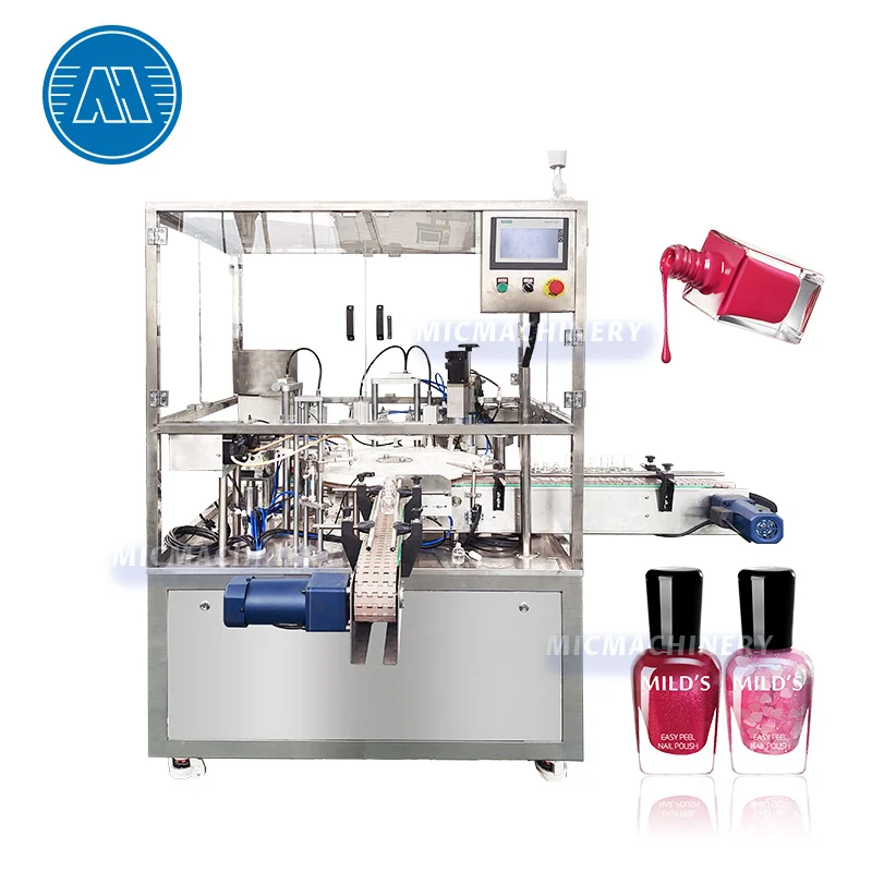 automatic glass bottle capping vial glue gel nail polish filling machine
