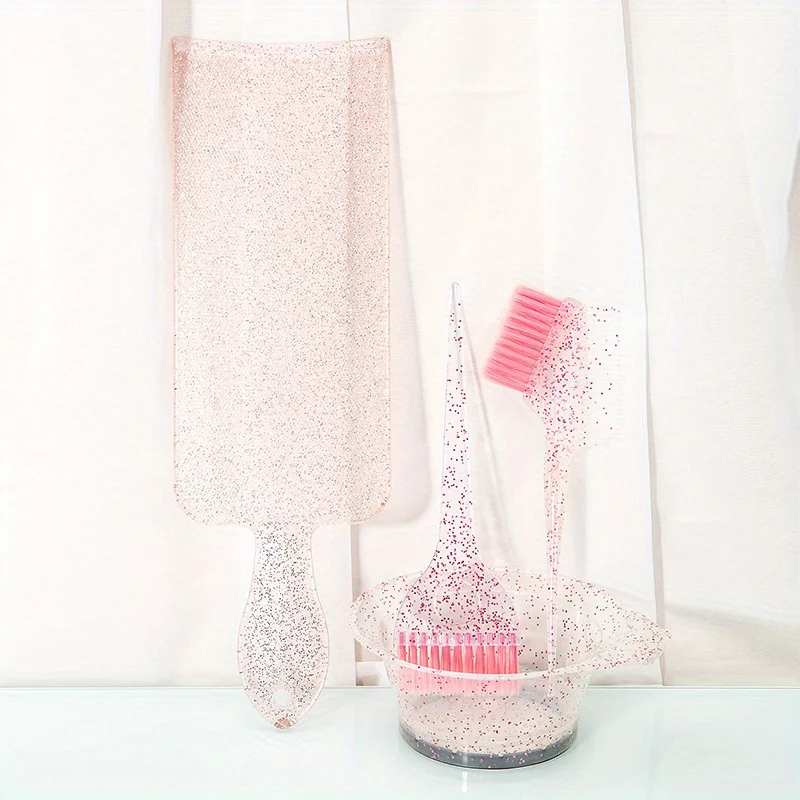 4pcs/Set Highlighting Board And Brush Kit Glitter Hair Dyeing Tools For Barber DIY Home Use Oil Treatment Hair Coloring Tool