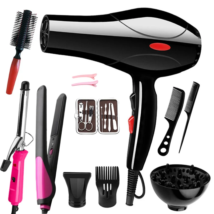 wholesale hairdressing kit 5 in 1 hair dryer and straightener 2400w electronic blow hair dryer set