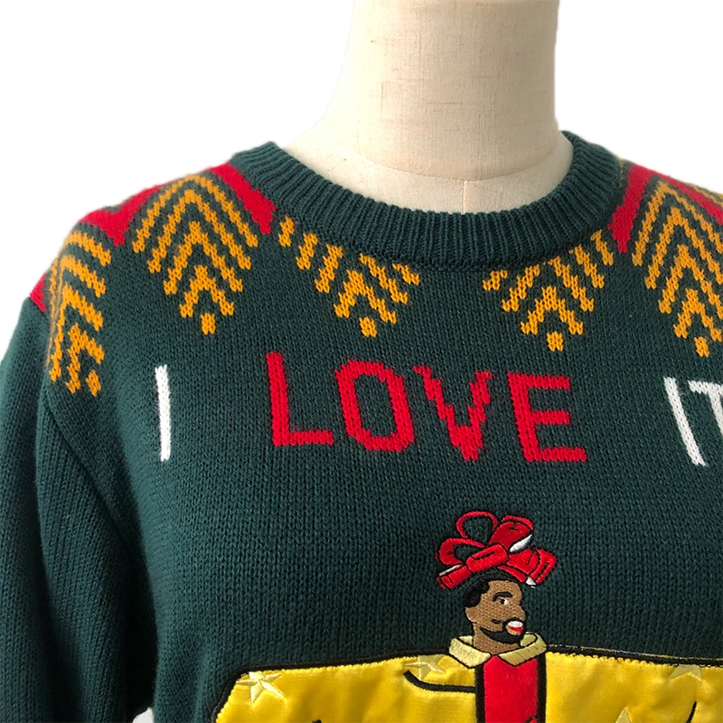 High Quality Wholesale Custom Cheap Fashion Round Neck Pullover Sweater Sweater Knitting Machine Price Funny Christmas Sweaters