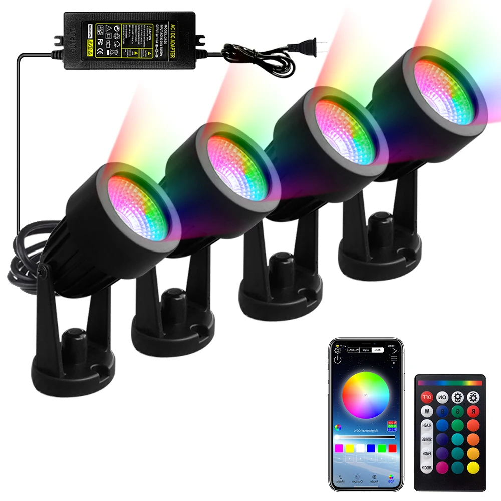 Поо погружной Светодиодный прожектор Подводный RGB App дистанционное управление сад бассейн Двор Газон Фонтан СВЕТОДИОДНЫЙ ландшафтное освещение для улицы