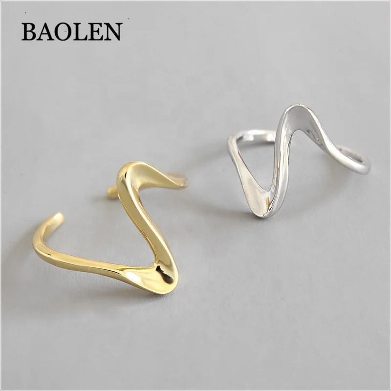 
Korea Design Openable Sliver S925 Finger Ring Wave Lines 