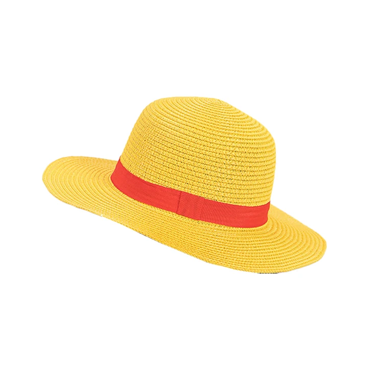Stock Adult Luffy Straw Hat COSPALY Anime Dressing Knitted Sunshade Sunscreen Hat Sombrero Performance Floppy Hat