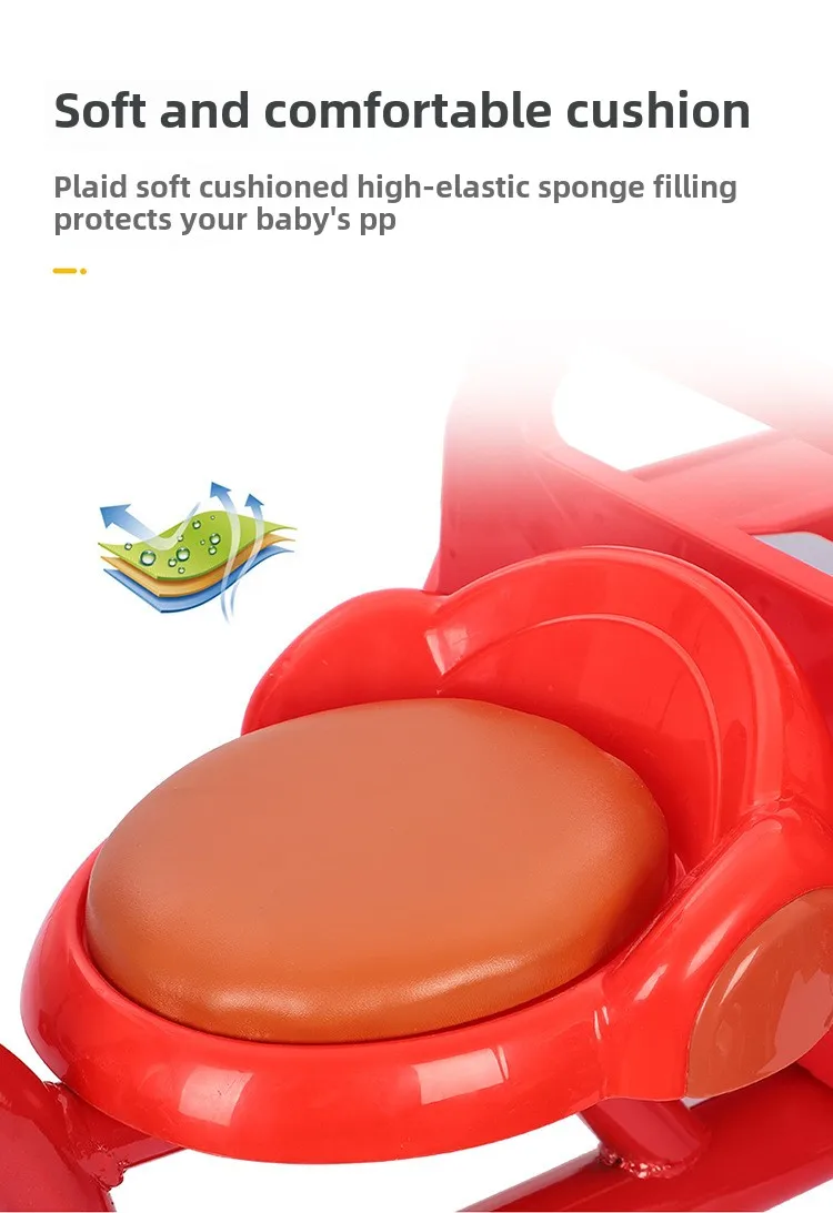 Kids Plastic Tricycle with Bucket 3-5-6 Balcony Car Toy for Male and Female Children Aged 2-4 Years