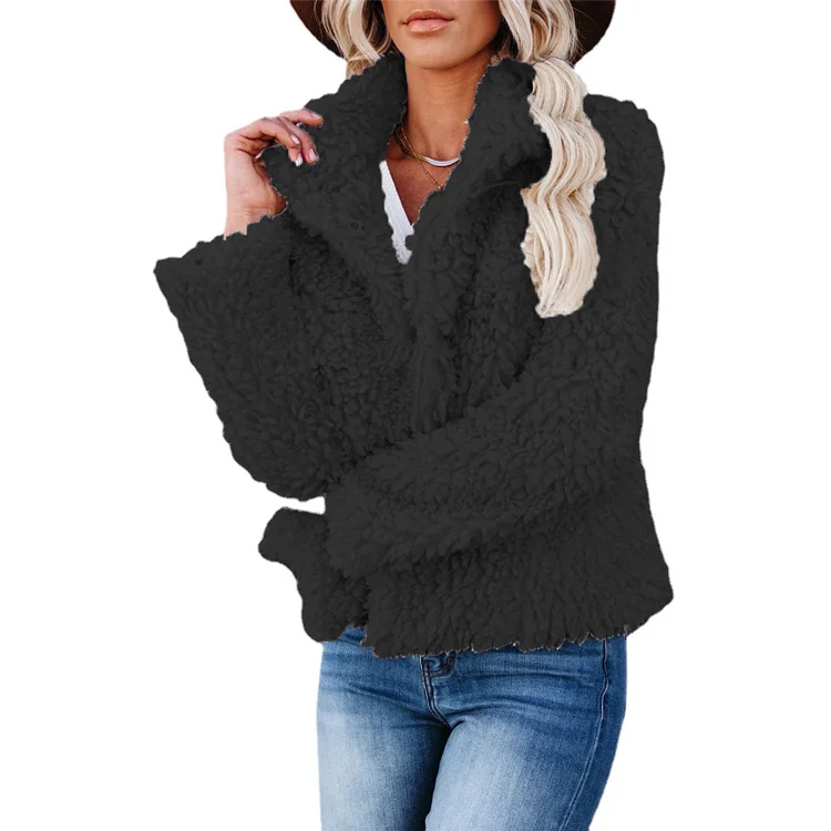 High Quality Fleece Short Zipper Fur Coat Women Long Sleeve White Fox Fur Coat Women