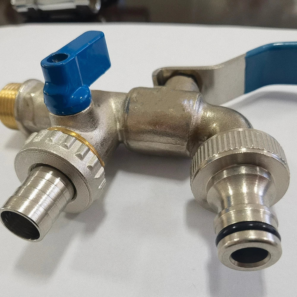 Garden hose tap two way  Brass ball valve bibcock with  fast hose connector