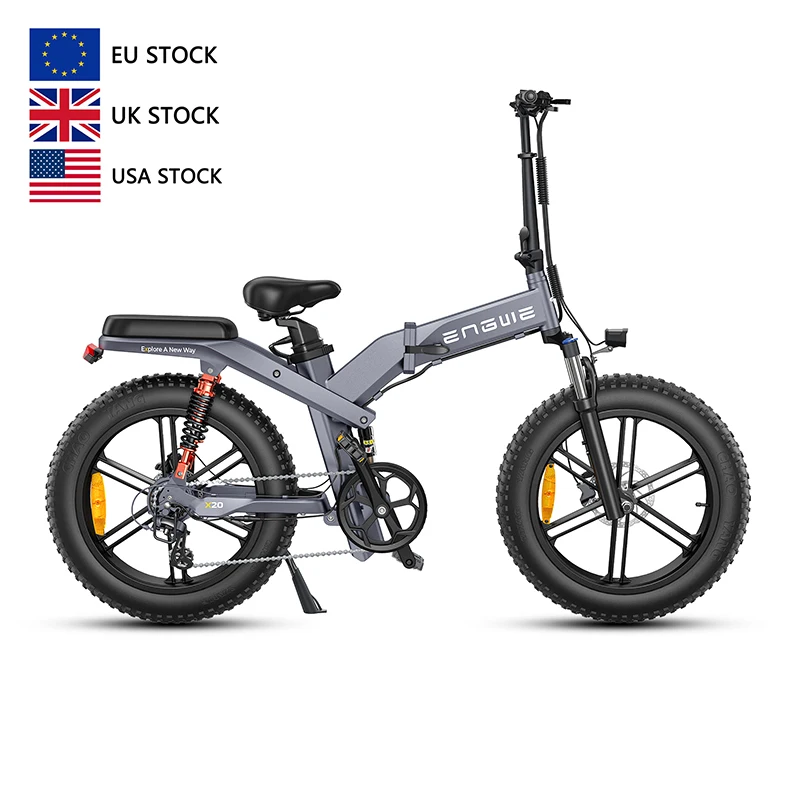 ENGWE X20 EU warehouse 750w 20*4inch fat tires Triple Suspension Foldable E-bike 50KM x20 pro engwe bike